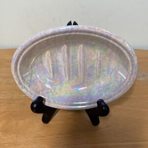 Vintage Mason's Crabtree & Evelyn London England Iridescent Oval Soap Dish Beach